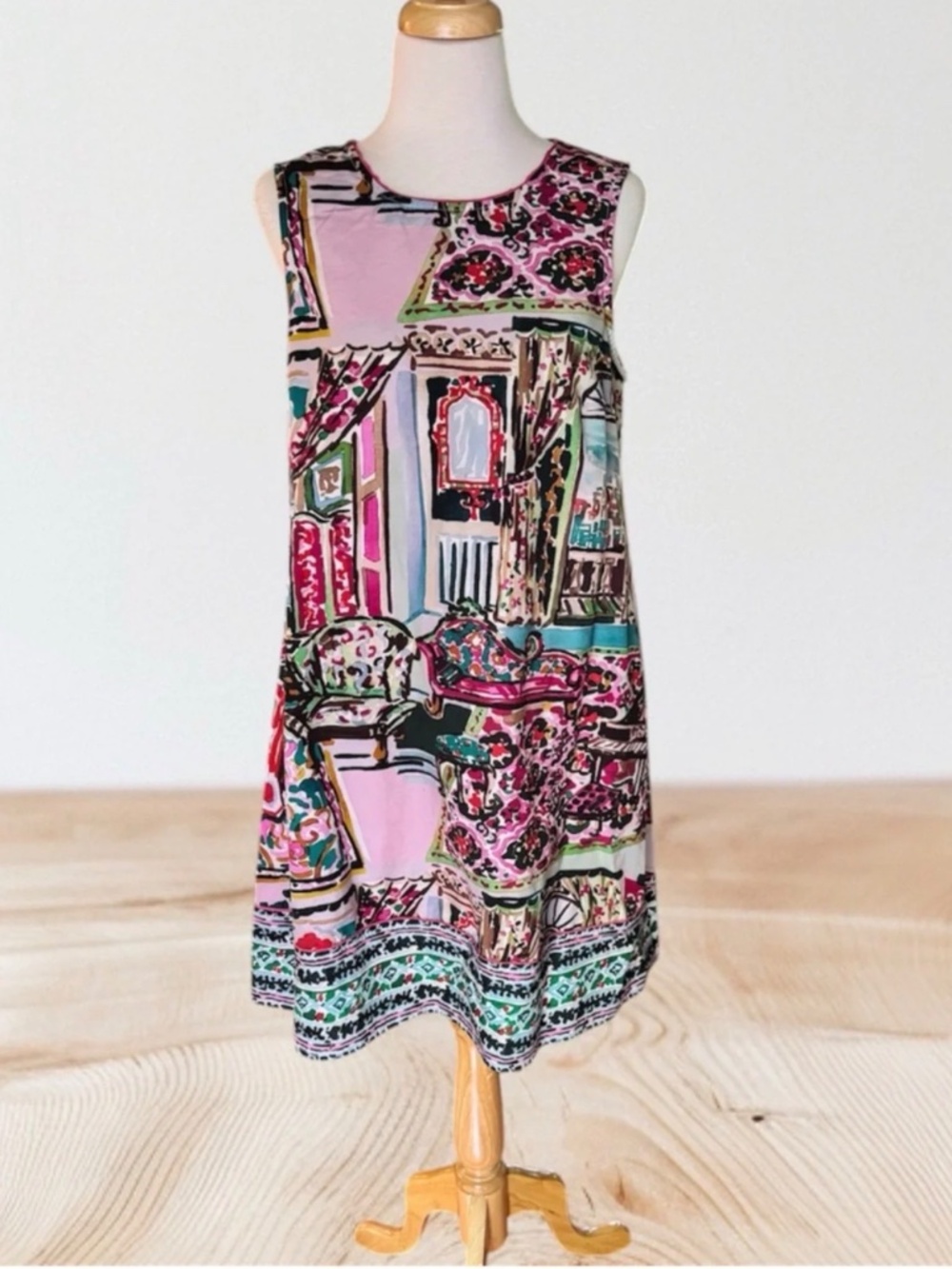 Anthropologie Mini Amelia Shift Dress Printed Swing Dress Size M - Picture 2 of 6